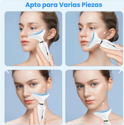 ¡REVELE UNA PIEL MÁS JOVEN Y RADIANTE! ✨ MASAJEADOR FACIAL Y DE CUELLO ANTI-EDAD LED AR